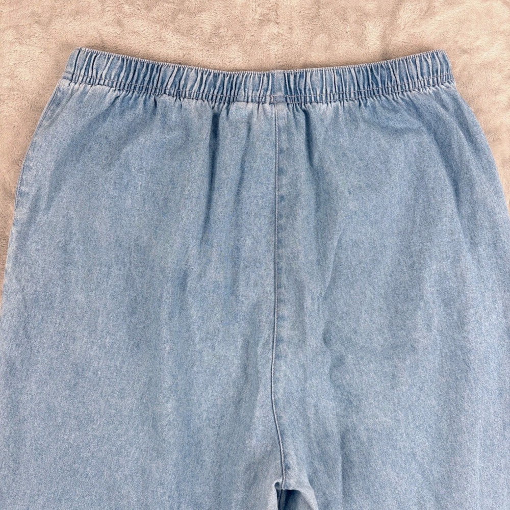 Classic Elements Capri Pants Women 18W Light Wash Denim Drawstring Elastic Waist - Picture 8 of 9